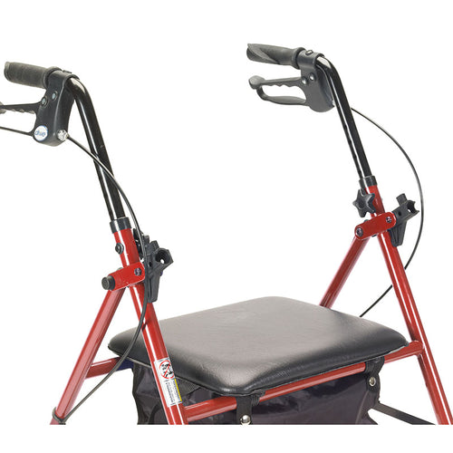 Drive Medical R800RD Rollator Rolling Walker with 6" Wheels, Red